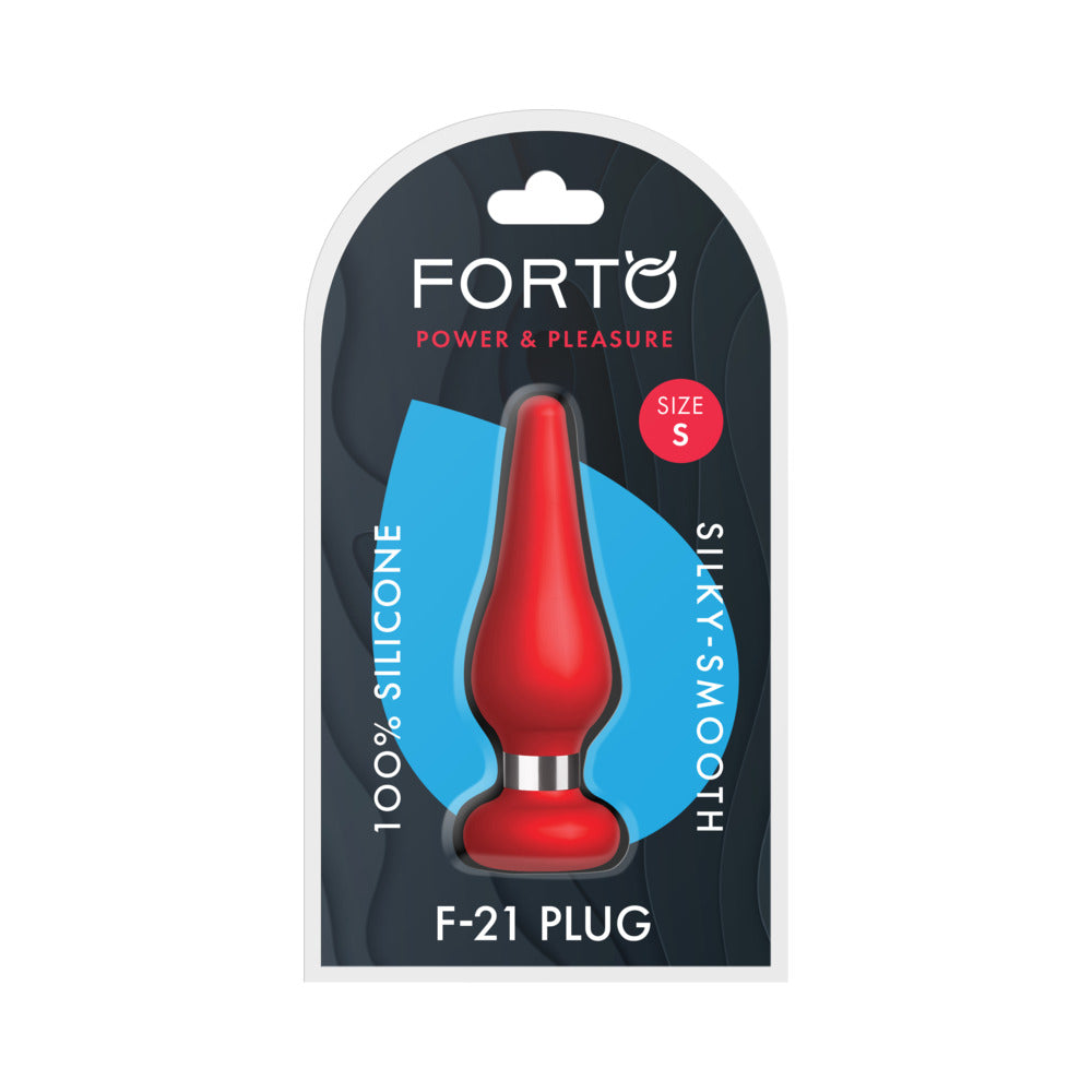 Forto F-21 Tear Drop Silicone Anal Plug Small Red
