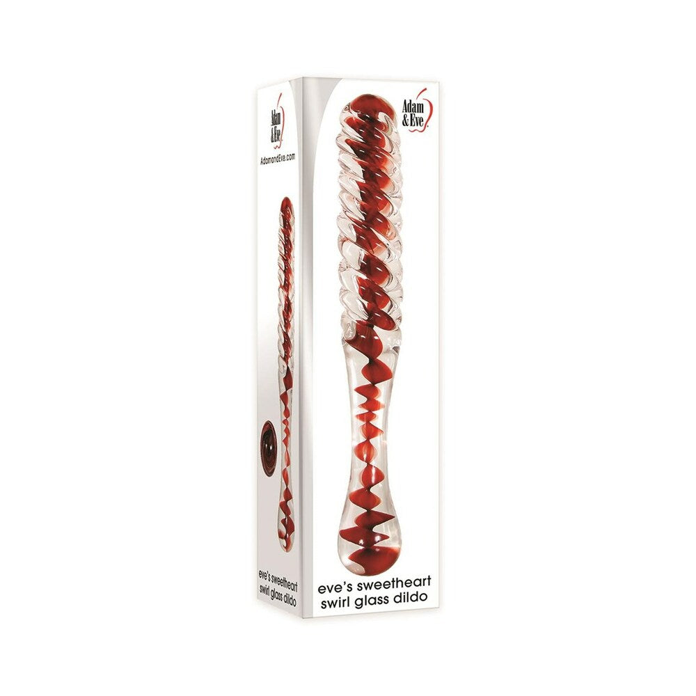 Adam & Eve Eve''s Sweetheart Swirl Glass Dildo