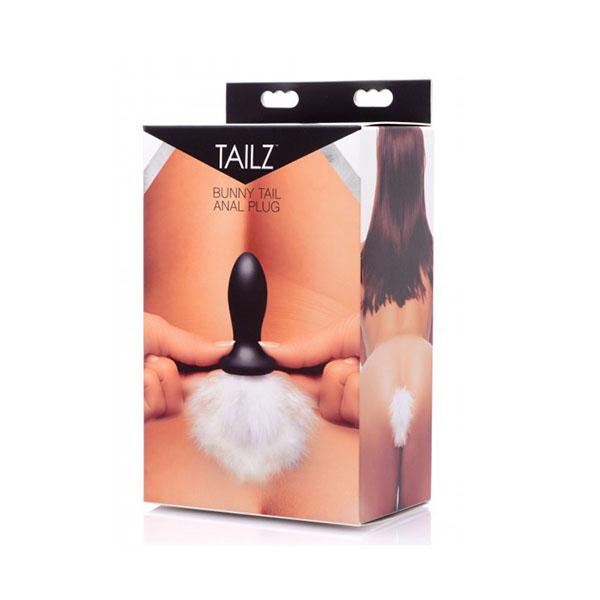 White Bunny Tail Anal Plug