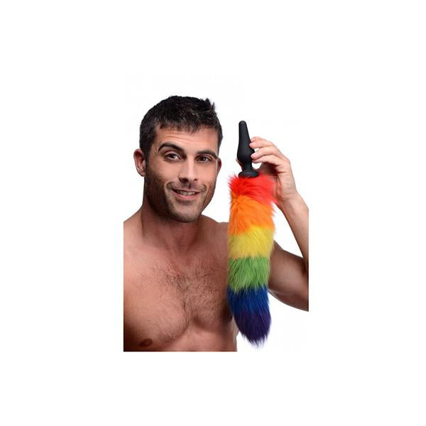 Rainbow Tail Silicone Butt Plug Mixed Colour