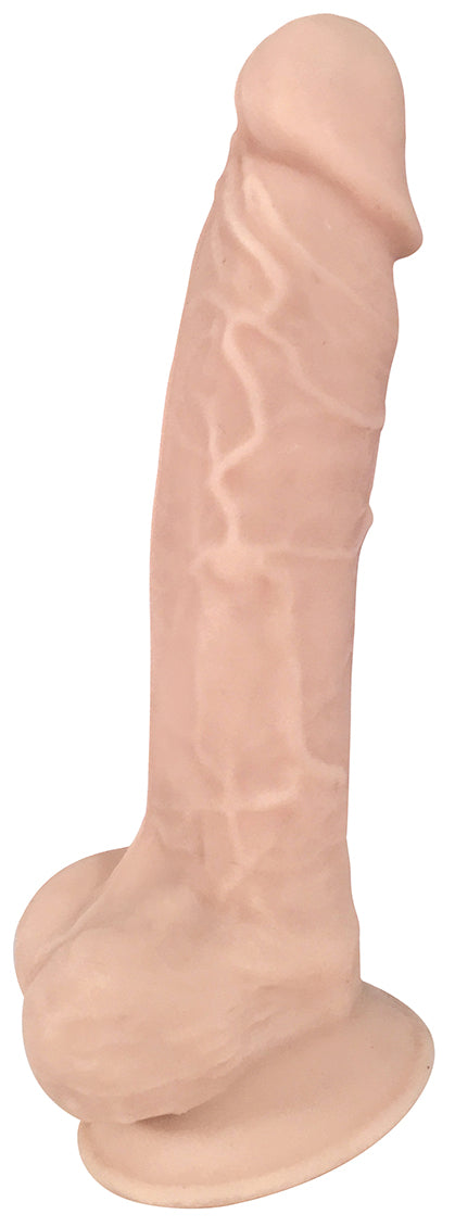 7 Inch Fleshstixxx Silicone Dildo With Balls - Vanilla