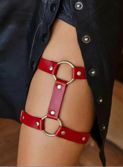 2Pcs Gothic Double Row Garters Leg Ring