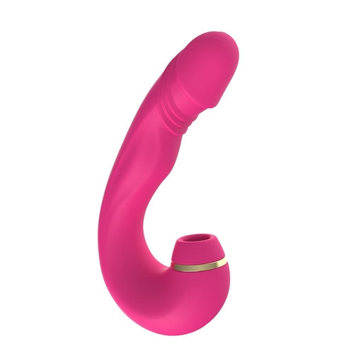 Clitoral & G-Spot Vibrator with Suction, Tapping & Vibration, 3-in-1