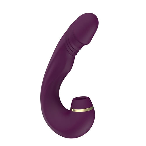 Clitoral & G-Spot Vibrator with Suction, Tapping & Vibration, 3-in-1