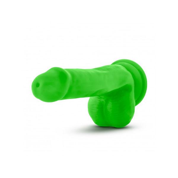 6 Inch Neo Elite Silicone Dual Density Cock With Balls Neon Green