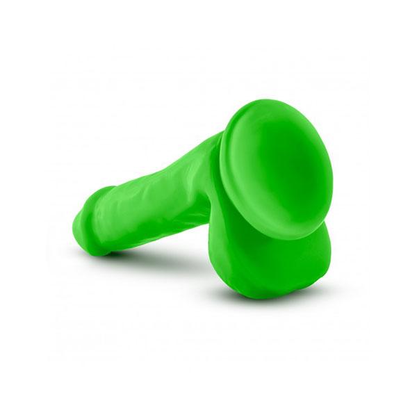 6 Inch Neo Elite Silicone Dual Density Cock With Balls Neon Green