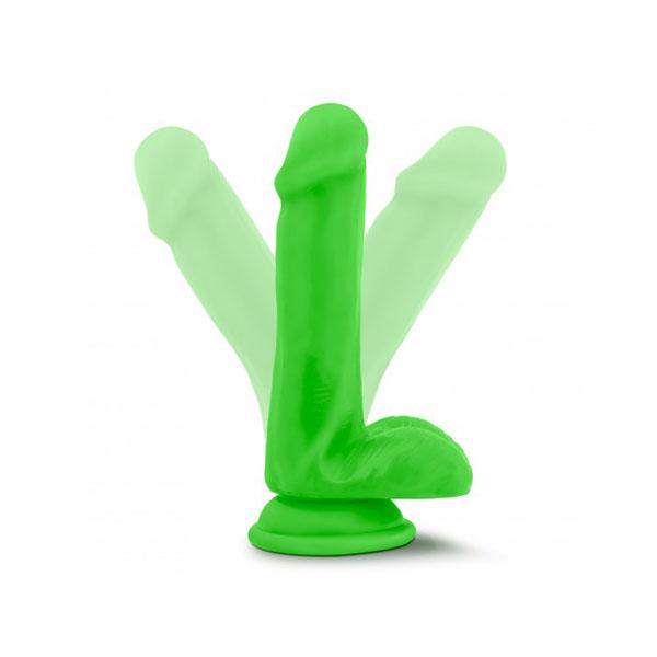 6 Inch Neo Elite Silicone Dual Density Cock With Balls Neon Green