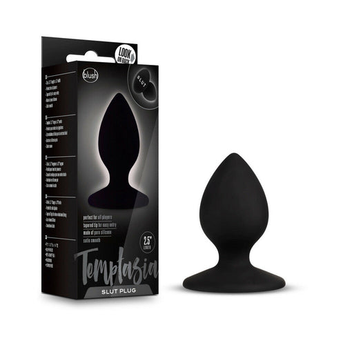 Temptasia ''Slut'' Silicone Anal Plug Black