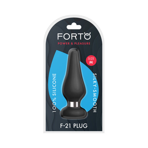 Forto F-21 Tear Drop Silicone Anal Plug Medium Black