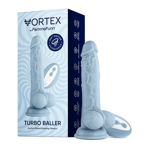 FemmeFunn Vortex Turbo Baller 2.0 8.25 in. Vibrating Rotating Dildo
