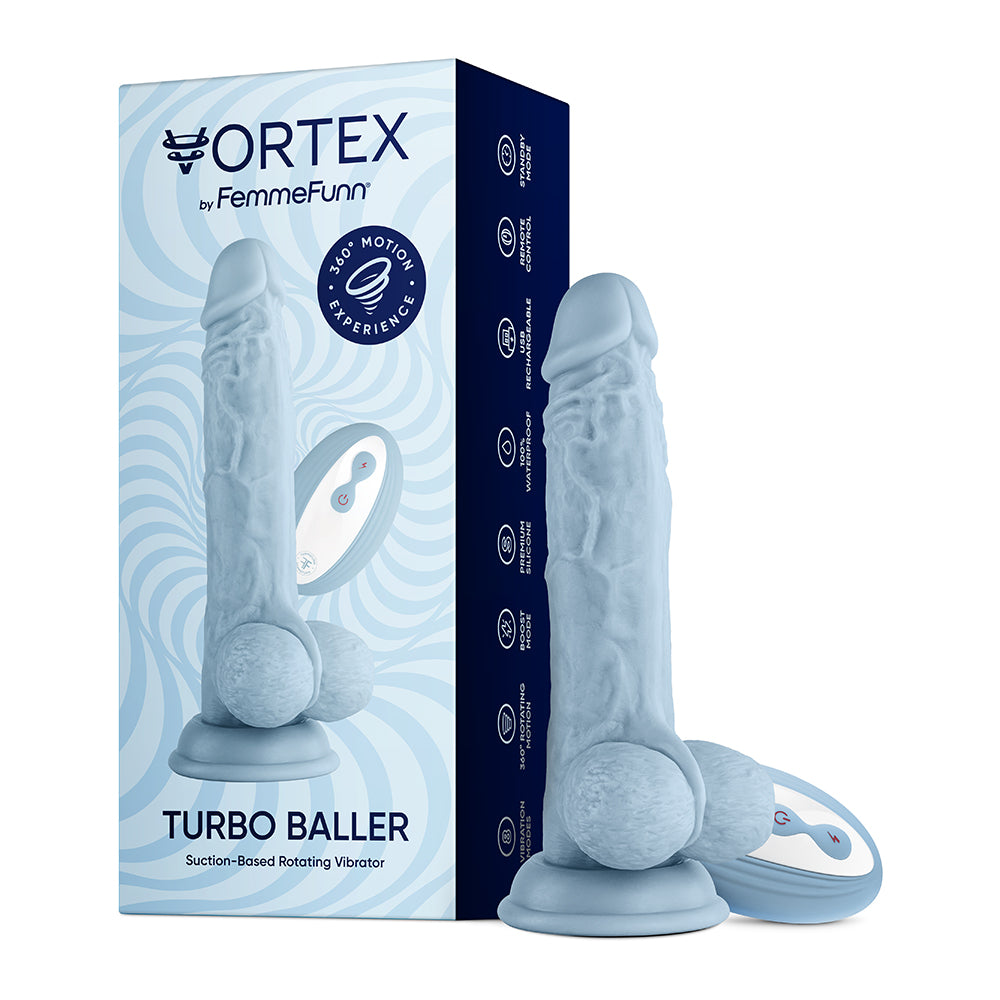 FemmeFunn Vortex Turbo Baller 2.0 8.25 in. Vibrating Rotating Dildo
