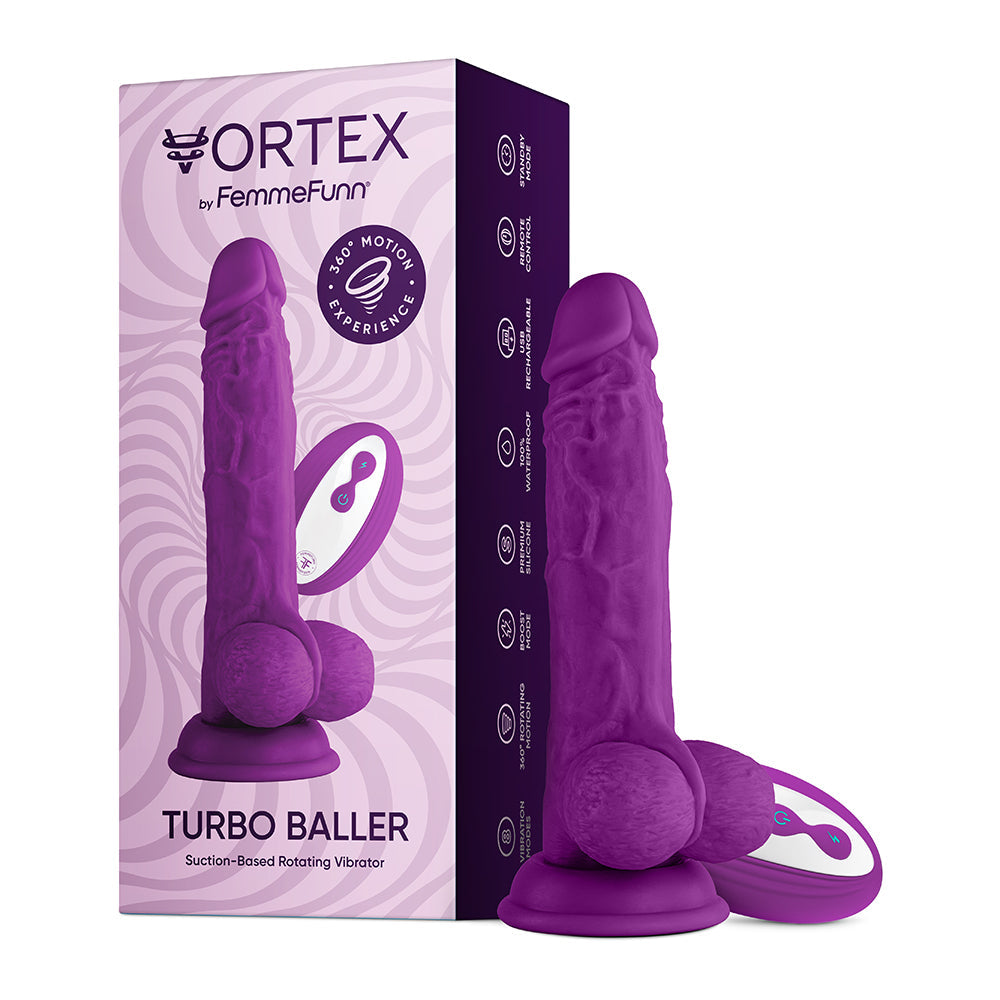 FemmeFunn Vortex Turbo Baller 2.0 8.25 in. Vibrating Rotating Dildo