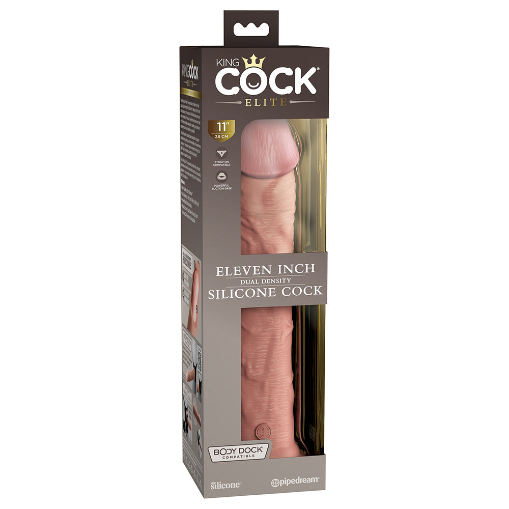 King Cock Elite 11 in. Dual Density Silicone Cock Realistic Dildo