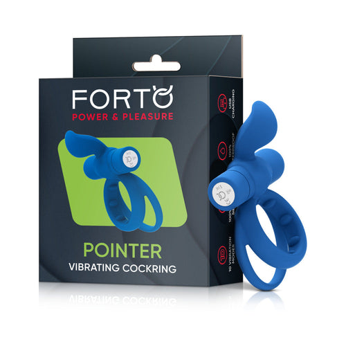 Forto Pointer Rechargeable Silicone Vibrating Dual Cockring with