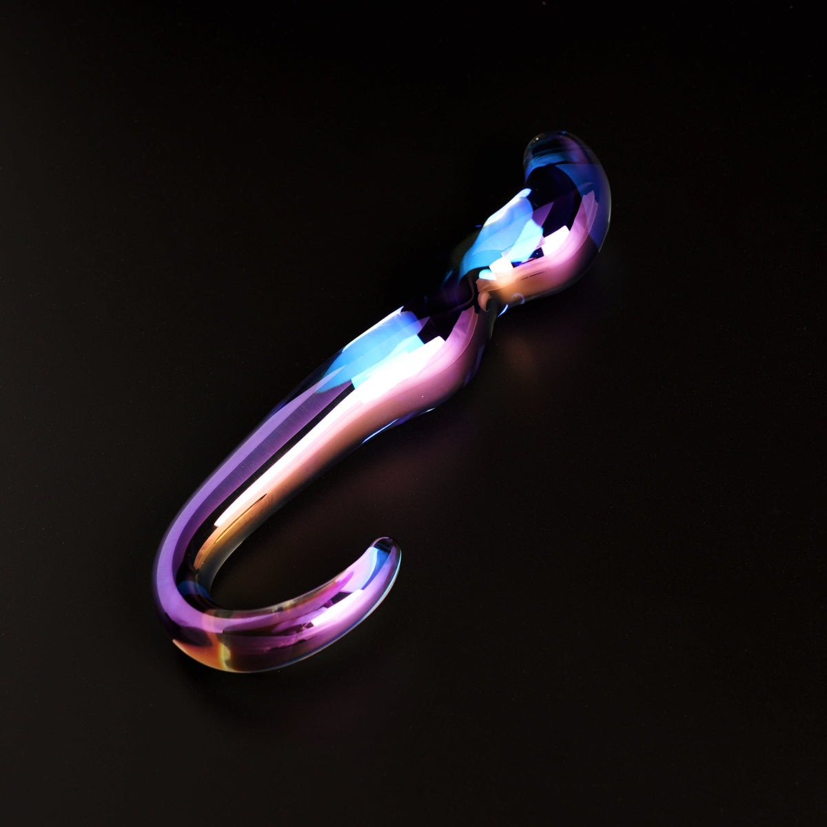 Blue Flame Curved Glass Dildo