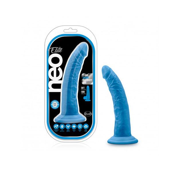 Neo Elite Silicone Dual Density Cock Neon Blue