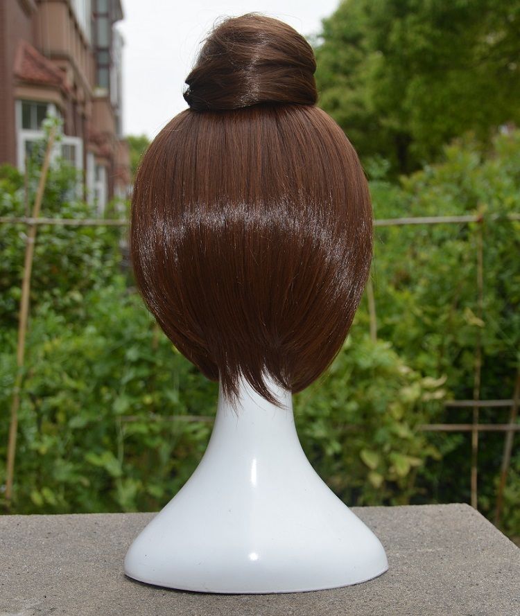 OW Mei Wig Heat Resistant Fiber Short Brown