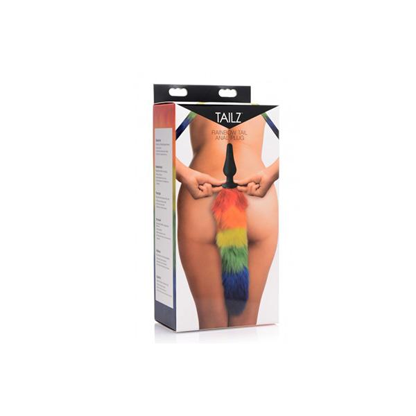 Rainbow Tail Silicone Butt Plug Mixed Colour