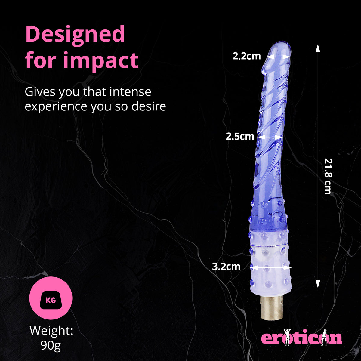 Dildo Attachment 21.8cm Blue for the Eroticon Sex Machine