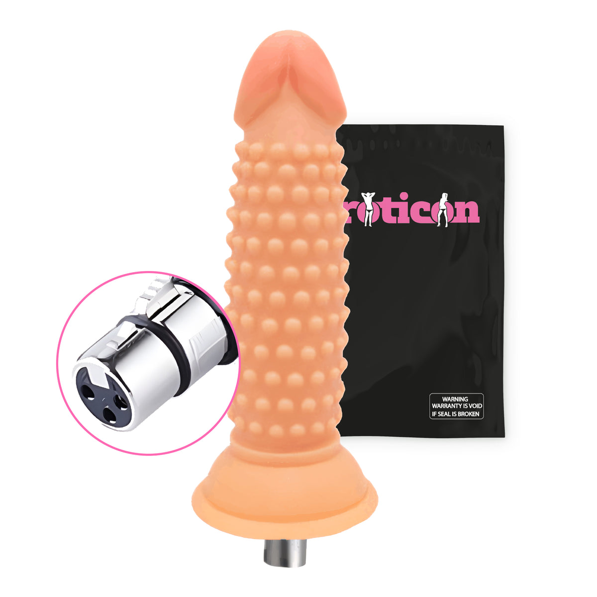 Dildo 13.3cm Long - With Ribbing - 3XLR attachment