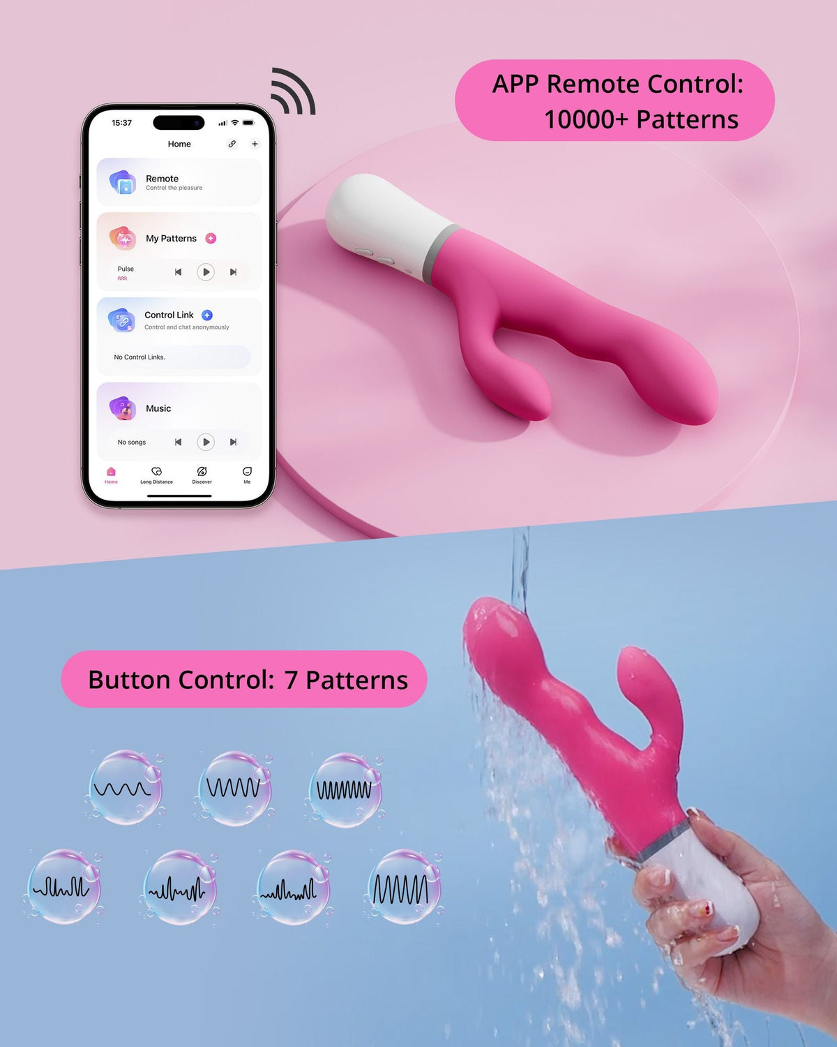 LOVENSE Nora Rabbit Vibrator with APP Control, Pink Vibrator Rabbit