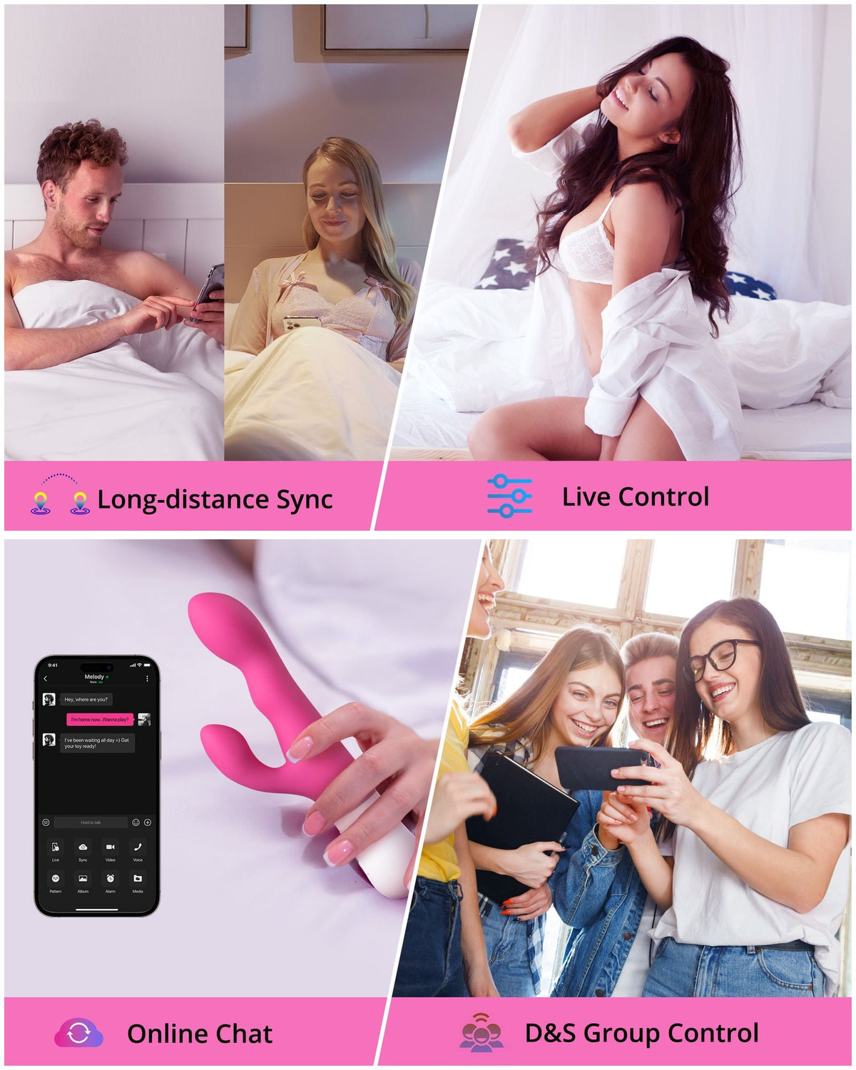 LOVENSE Nora Rabbit Vibrator with APP Control, Pink Vibrator Rabbit