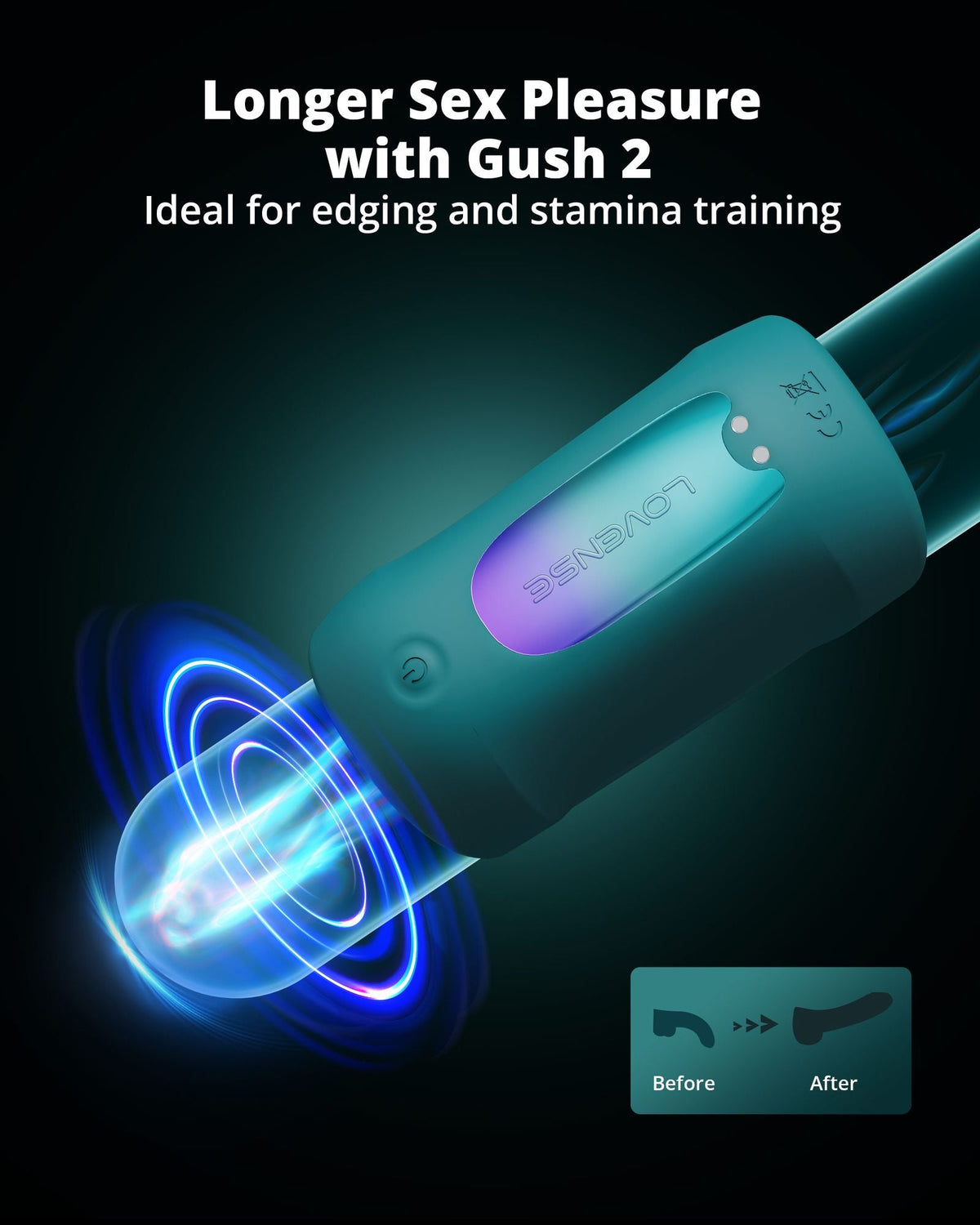 LOVENSE Gush 2 Automatic Male Masturbator,Penis Male Vibrator &
