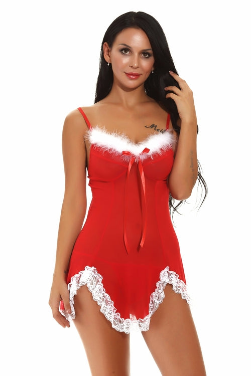 Women Underwear Bras Set Sleepwear Thong Nightdress Lingerie F